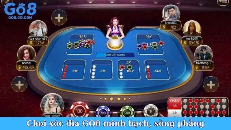 Chơi xóc đĩa GO8 minh bạch, sòng phẳng
